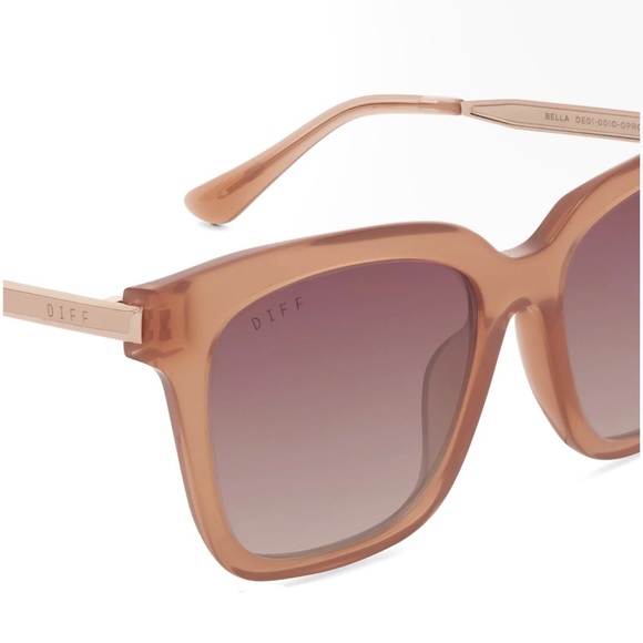DIFF Bella Sunglasses Oyster Pink Frames Rose Gradient Lenses DIFF x VICI Collab - Picture 9 of 14